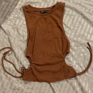 Zara tank top with cut outs on the sides